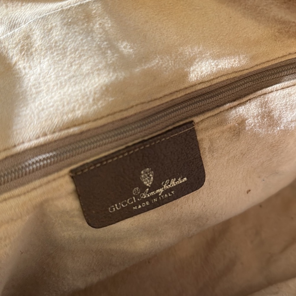 GUCCI GG Supreme Canvas Web Sherry Line Shoulder Bag Beige PVC Vintage 80s 70s - Picture 8 of 10
